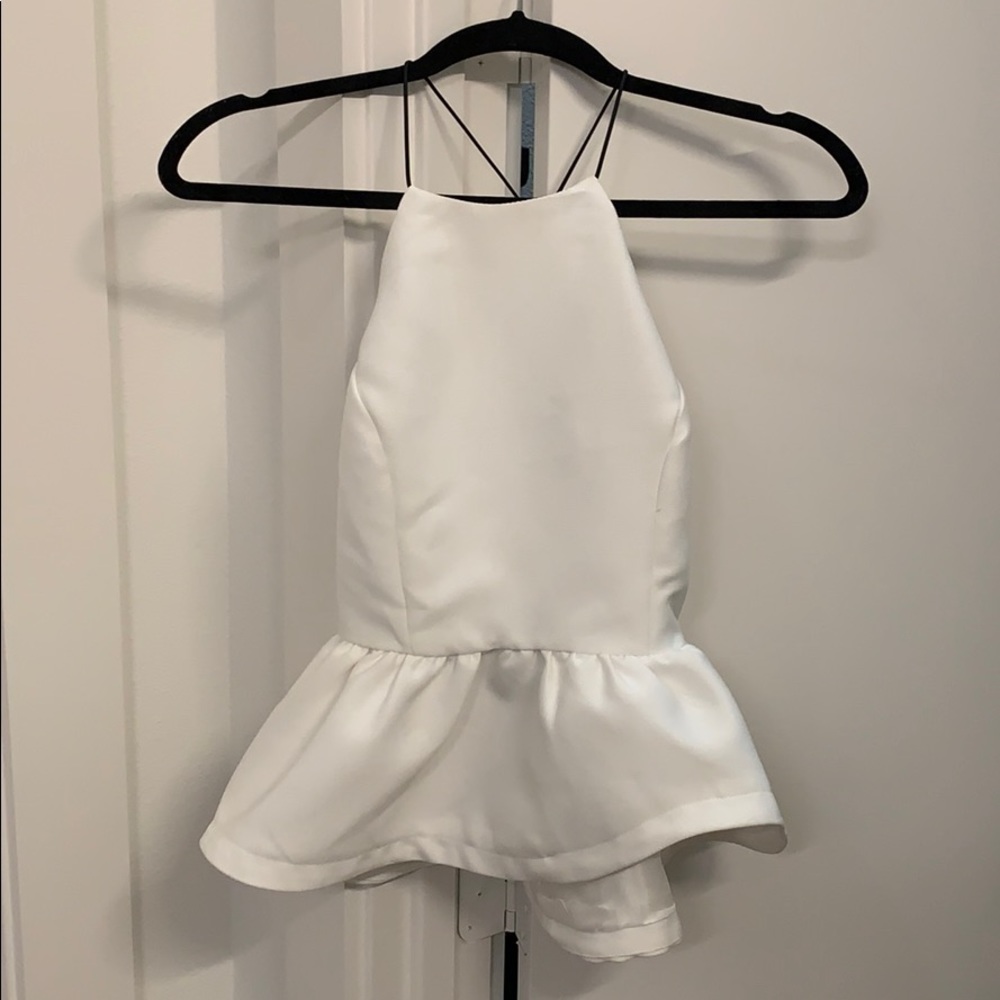 Boutique Peplum White Top
